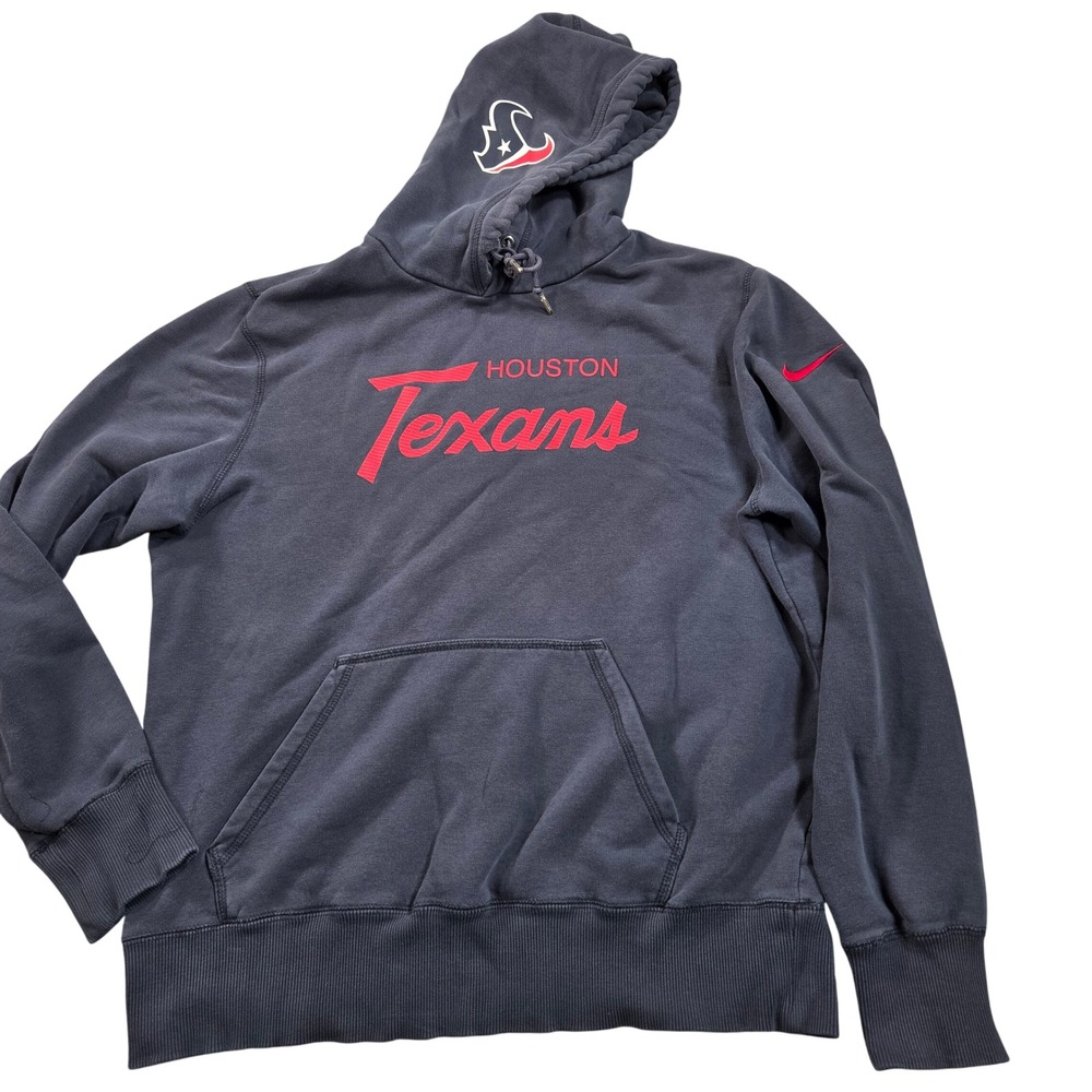 Houston Texans Hoodie Mens Large Blue Nike NFL Graphic Sweatshirt